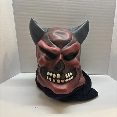 Rubie's Costume Co Horned Devil Latex Mask Rare Halloween Red Pre Vintage Scary - Image 1 of 4