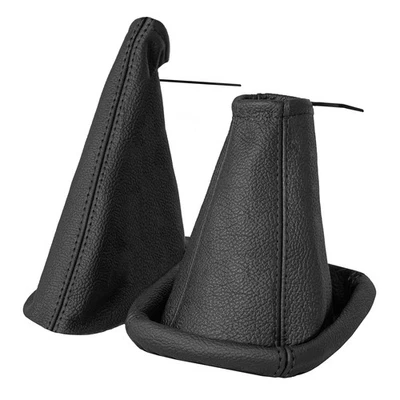 Borsa cambio + cuffia freno a mano Opel Vectra B in vera pelle nera  - Immagine 1 di 4