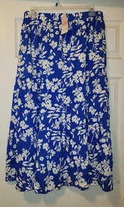 Size XL Smocked Waist Floral NEW Peasant Boho Midi Skirt - Picture 1 of 5