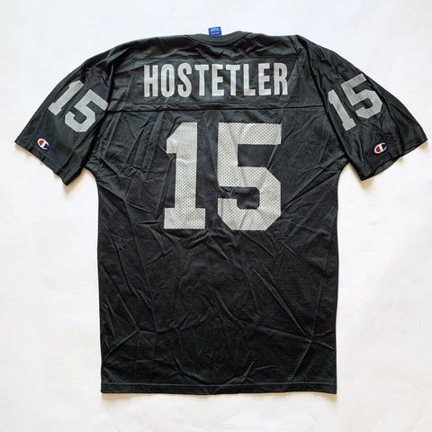 Vintage Raiders Jeff Hostetler Jersey NFL Champion Black Size 44 Cover