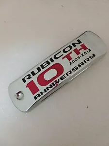 CHROME METAL RUBICON 10TH ANNIVERSARY EMBLEM NAMEPLATE BADGE - Bild 1 von 4