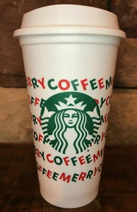 Starbucks Christmas Merry Coffee Reusable Plastic Coffee Tumbler 16oz - Bild 1 von 8