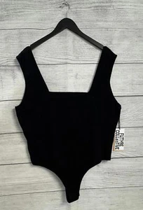 Future Collective Black Knit Cut Out Wide Strap Bodysuit Women Size 4X - Picture 1 of 3