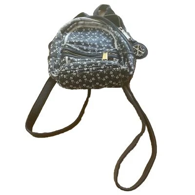 Steve Madden Women's Backpack Black White Pattern Double Zipper Adjustable Strap - Image 1 of 4