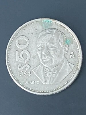 Moneda de 50 pesos México Presidente Juárez 1984 Foto 1 de 2