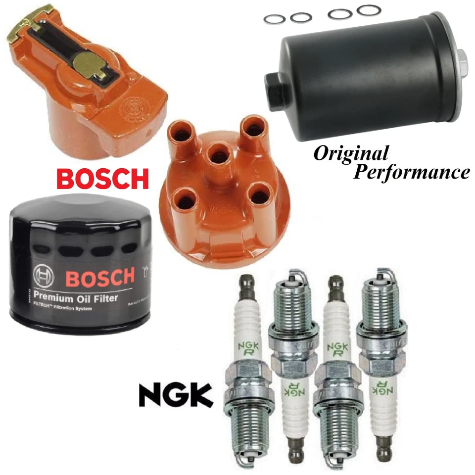 Tune Up Kit Cap Rotor Oil Fuel Filters Plugs for Volvo 245 L4; 2.1L 1983-1984 - Image 1 of 1