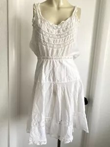 Antique Edwardian White Cotton Lace Step In Dress Tea Lawn Gown Vintage Romper - Picture 1 of 6