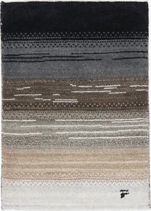 Gabbeh Teppich Orient Perser Rug Beige Braun Grau Schwarz Schurwolle Design Art - Picture 1 of 1