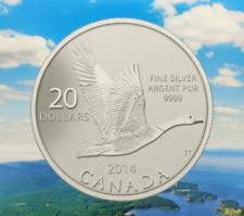 2014 Canada Goose $20 FV 1/4 Oz 99.99% Fine Silver Coin w/COA - Uncirculated!