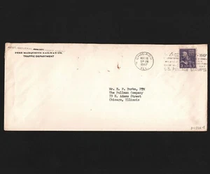 OPC 1947 Chicago Pere Marquette Rwy Co, Perfin PM #P132A 47159 - Imagen 1 de 2