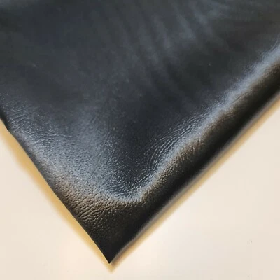 Black Leather Look Crepe Material Dress Drape Craft Quilting Fabric 44" Meter - Image 1 of 4