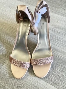 WOMEN'S WORTHINGTON BECKWITH Rose Gold BLOCK HEEL Open Toe Heels Size 11M - Picture 1 of 6