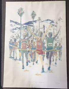 Maratón de la ciudad de Los Ángeles"" 1989 edición limitada estampado 96/500 por Dan Young - Imagen 1 de 5