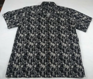 Favant Herren tropisches Blumenmuster schwarz & weiß Hawaiihemd Größe Extra Large - Bild 1 von 7