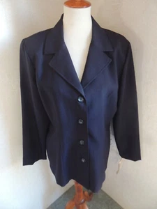 NEW Danielle B Woman's Blazer Size 12 Jacket 4 Button Navy Blue - Picture 1 of 6