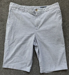 POLO RALPH LAUREN Blue & White Seersucker Bermuda Shorts - Boy Sz 20 / 30-31W - Picture 1 of 9