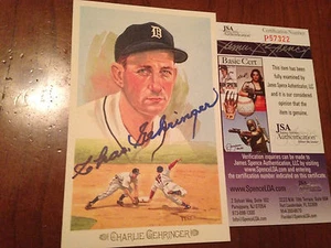 JSA 1989 Charlie Gehringer Signed #15 Perez Steele Postcard COA /10,000 Tigers A - Picture 1 of 2
