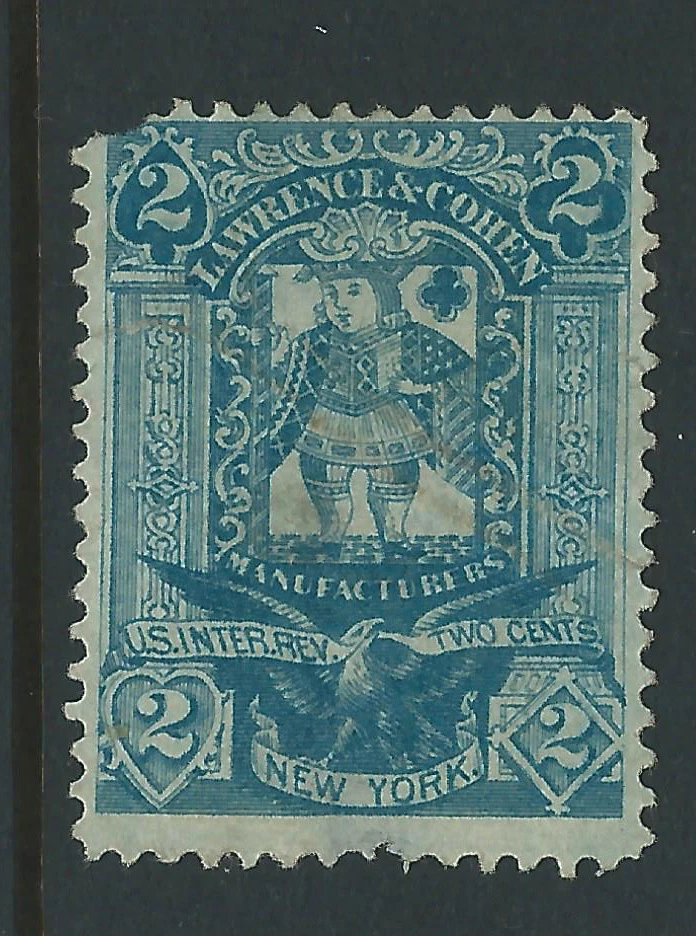 Bigjake: RU10a, 2 cent Lawrence & Cohen, Priv. Die Playing Cards  M & M - Image 1 of 1