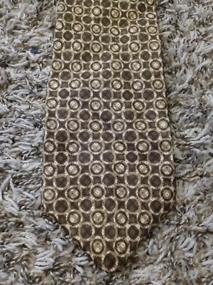 Corbata Estructura Cuello Adulto Hombre Verde Geométrica 100% Seda Hecha en EE. UU. Foto 1 de 4