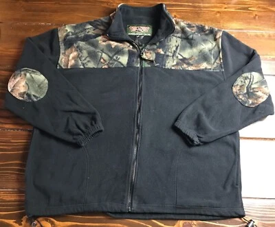 Camisa Trail Crest, Para Hombre Talla XL, Negro Verde, Camuflaje, Cremallera Completa, Vellón Foto 1 de 4