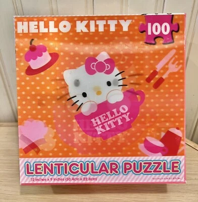 Hello Kitty новый линзовидный пазл 100 шт. 12 «x 9» запечатанный - Изображение 1 из 4