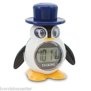 Reloj despertador digital LCD Talking Loud Penguin, baja visión, usuario ciego - Imagen 1 de 1
