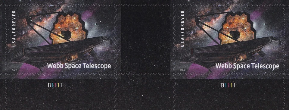 US 5720 James Webb Space Telescope F vert gutter plate pair MNH 2022 - Image 1 of 1