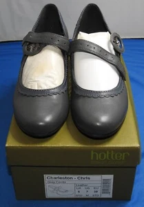 HOTTER LADIES CHARLESTON LEATHER SHOES SIZE 5 STD COLOUR GREY COMBI BNIB - Picture 1 of 10
