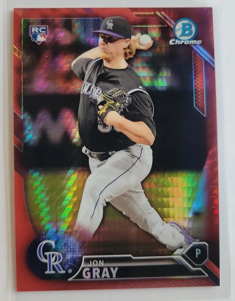 Jon Gray 2016 Bowman Chrome National Red Refractors RC #2/5 Rookie Rangers - Image 1 of 4