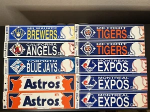 VTG Lot Of 10 WINCRAFT MLB baseball Bumper Stickers, Brewers, Angels, Tigers - Picture 1 of 3