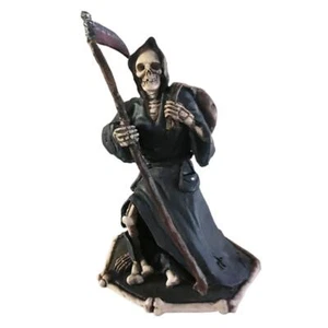 Grim Reaper Full Black Art Figurine with Skulls Marka Gallery Collectible 2003 - Picture 1 of 1