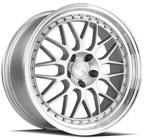 19x8.5 +35 F,19x9.5 +35 R,Aodhan AH02 5x120 Silver w/ Mach Lip Wheels (Set of 4) - Picture 1 of 3