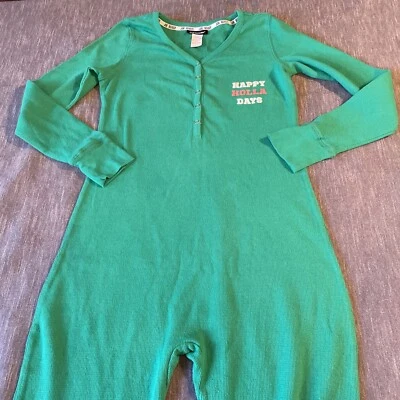 Feliz Holla Días Vacaciones Navidad 1 Pieza 1/2 Botón Térmico Verde Mujer M Foto 1 de 4