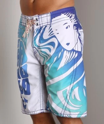 Pantalones Cortos de Tabla True Religion Surf Fillmore Estilo Blanco 36 Natación Playa Surf Foto 1 de 4