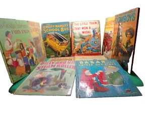 Wonder book 1950s lot 10 Fairy Babar Cowboys Bingity Train Rabbits Poetry more - Picture 1 of 8