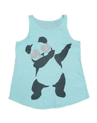 Синий Майка панда Dabbing сердца девочек 14-16 Sparkel рубашка без рукавов справедливость - Изображение 1 из 4