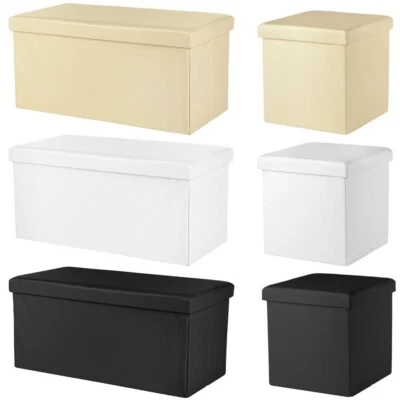 Sitzhocker Aufbewahrungsbox Sitztruhe Faltbox Stauraum Faltbare Sitzbank Kiste - Bild 1 von 4