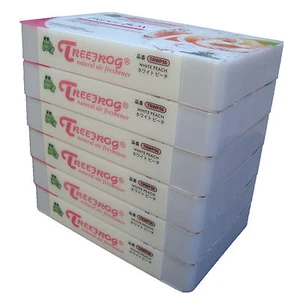 PAQUETE DE 6 AMBIENTADOR DE COCHE CAJA FRESCA TREEFROG (también conocido como XTREME FRESCO) BLANCO MELOCOTÓN JDM - Imagen 1 de 4