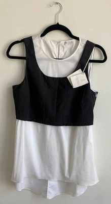 全新带标签! 全新! BRUNELLO CUCINELLI 白色灰色上衣/衬衫 L 码 RRP 1895 美元 — 第 1/4 张图片