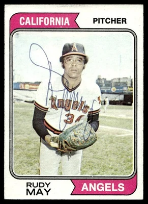 1974 Topps #302 Rudy May California Angels SIGNED AUTO NO RESERVE! - Image 1 of 2
