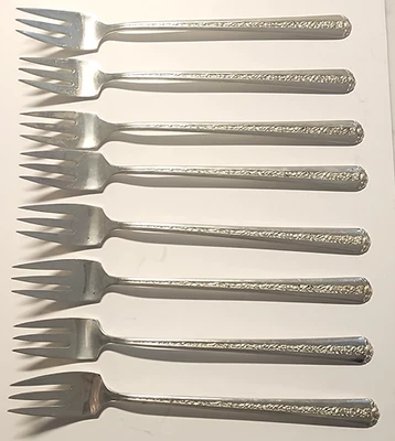 LOTE DE 8 TENEDORES DE CÓCTEL TOWLE RAMBLER ROSA PLATA ESTERLINA Foto 1 de 4