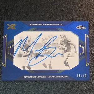 2019 Panini XR Marquise Brown Luminous Endorsements Blue /49 RC Auto - Picture 1 of 11