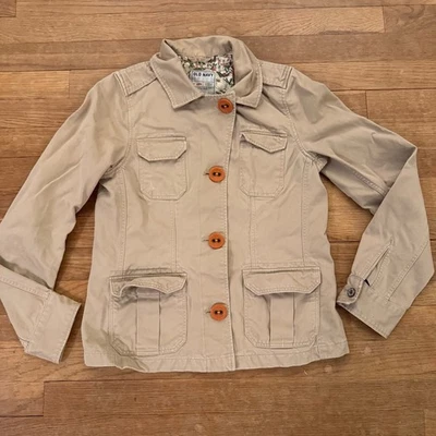 Chaqueta utilitaria informal caqui 4 botones naranja tostado Old Navy talla pequeña S b49 Foto 1 de 4