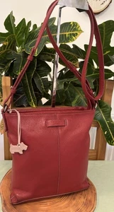 Radley medium Red Leather Handbag Pocket Crossbody /🌿Messenger Bag - Picture 1 of 17