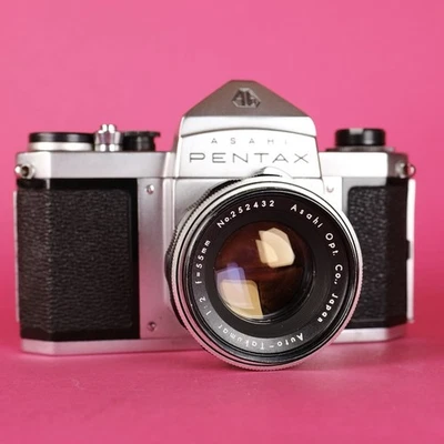RARE ASAHI PENTAX H2 SLR CAMERA & F/2 55mm AUTO TAKUMAR LENS - WORKING ORDER - Image 1 of 4