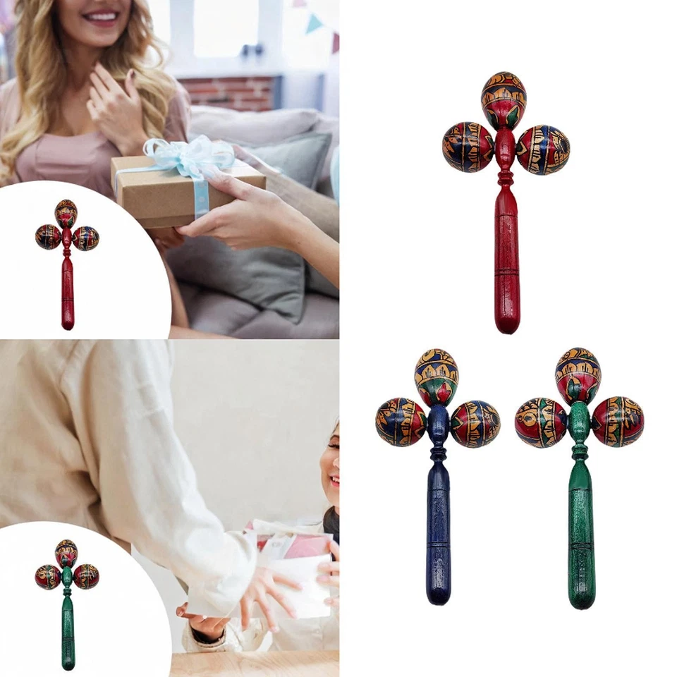 Maraca Rumba Shaker, Professionelles Handbemaltes Holzmusikinstrument, - Image 1 of 1