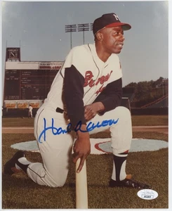 Aaron, Hank Signed 8x10 9.5 689541 JSA LOA (card) - Bild 1 von 1