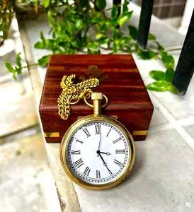 Handmade Royal Navy Watch Collectible Brass Watch With Leather Case - Picture 1 of 6