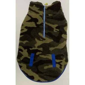 NT Top Paw Green Blue With Camo Camouflage Fleece Jacket Outerwear Dog XS - Picture 1 of 1