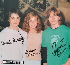 HARRY POTTER - Tarjeta de autógrafo 10x10 cm - Tarjeta coleccionable de autógrafo revista alemana - Imagen 1 de 1